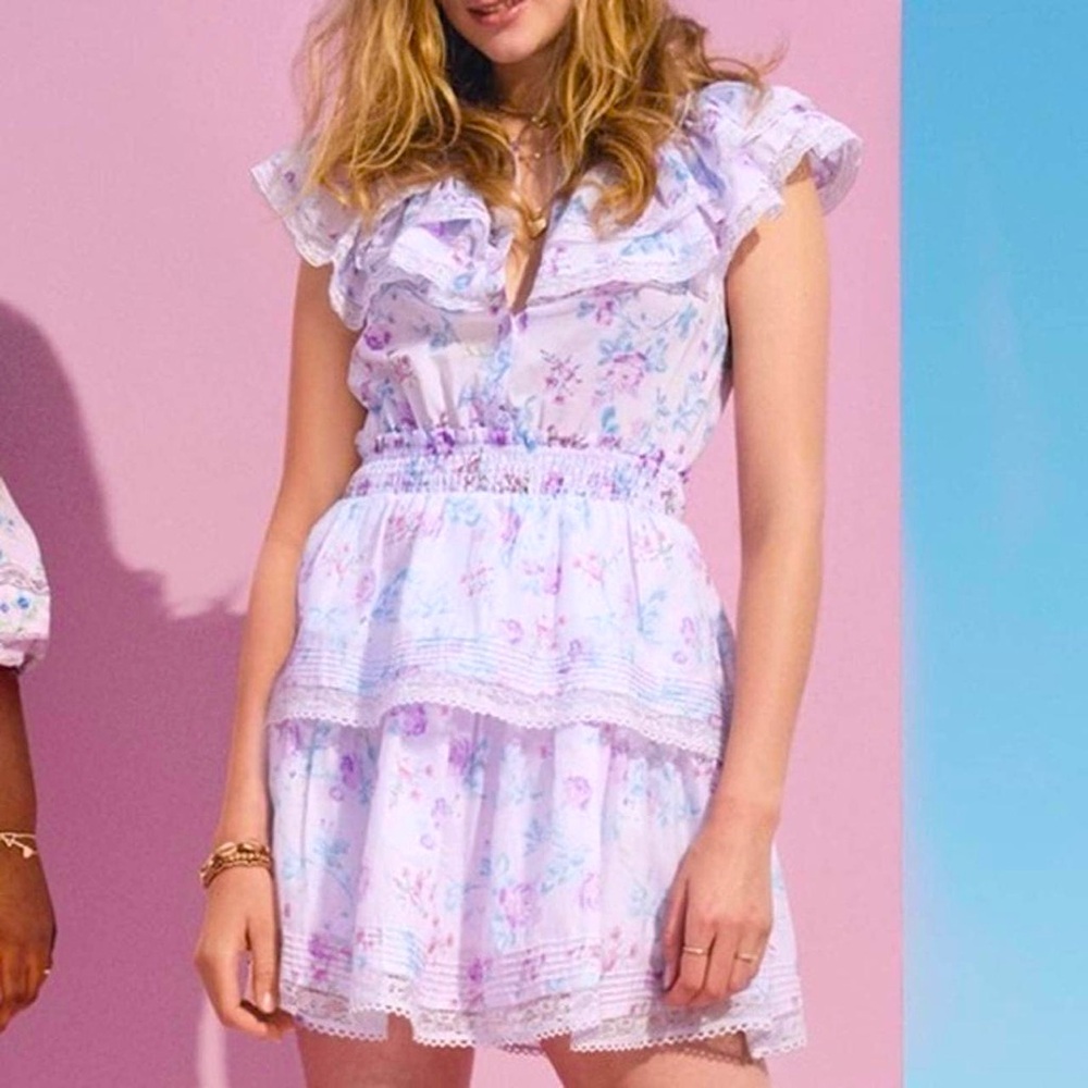 NWOT LoveShackFancy x Target Lou Floral Purple Ruffle Dress